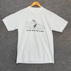 Warren Lotas WL Shirt Mens Medium Most Hated Shoe on Earth Tee White Graphic USA